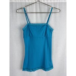 Vintage Y2K Cami Top Babydoll Lace Trim Tank Fairy Mermaid Beachy Summer